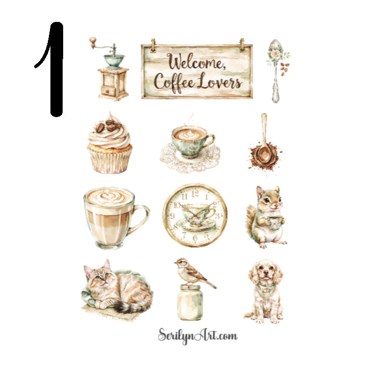 Coffee Lady Sticker Sheet