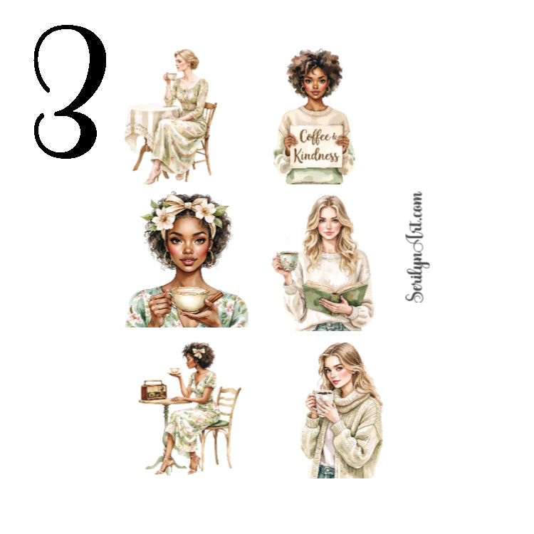 Coffee Lady Sticker Sheet