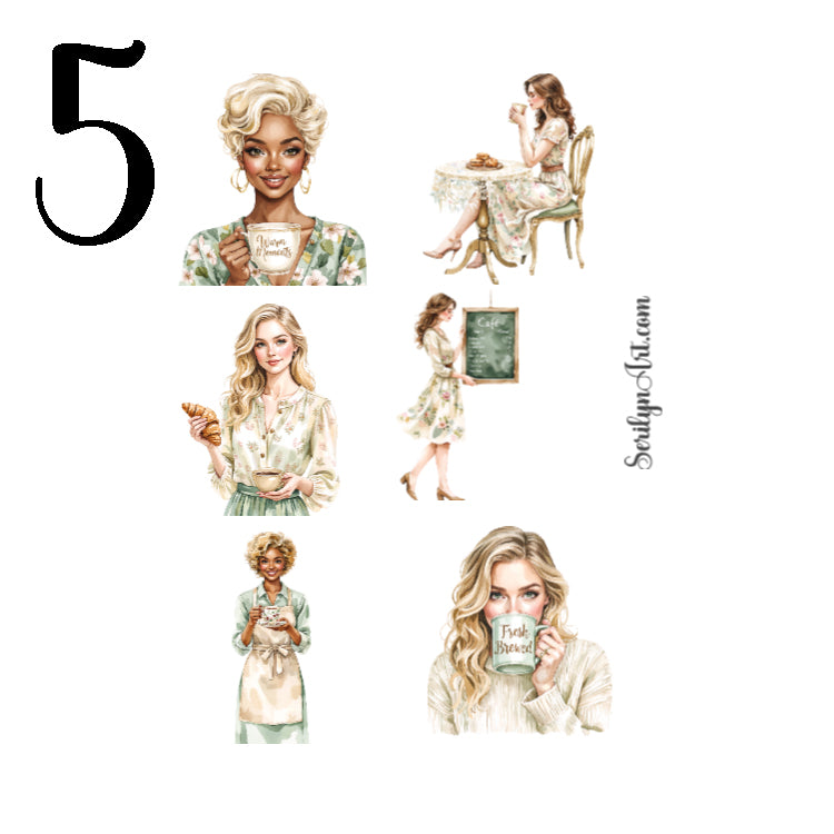Coffee Lady Sticker Sheet