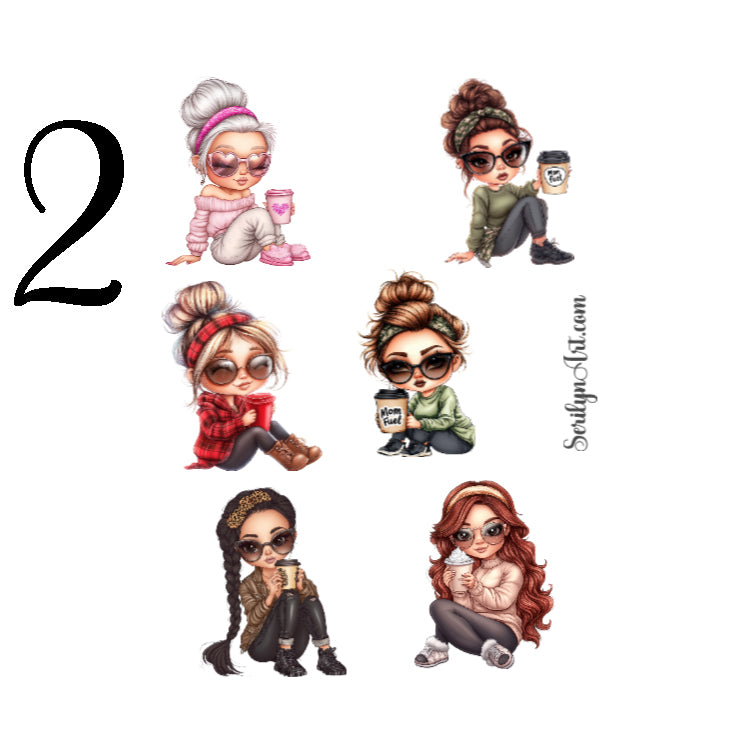 Coffee Moms Sticker Sheet