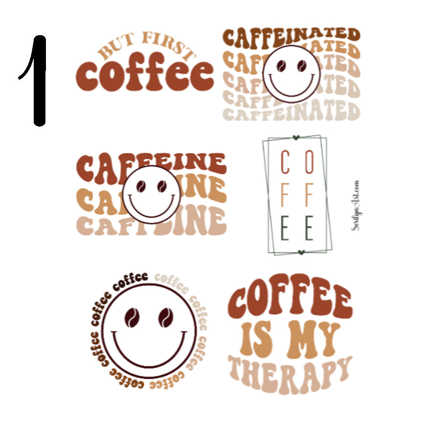 Coffee Quotes Sticker Sheet