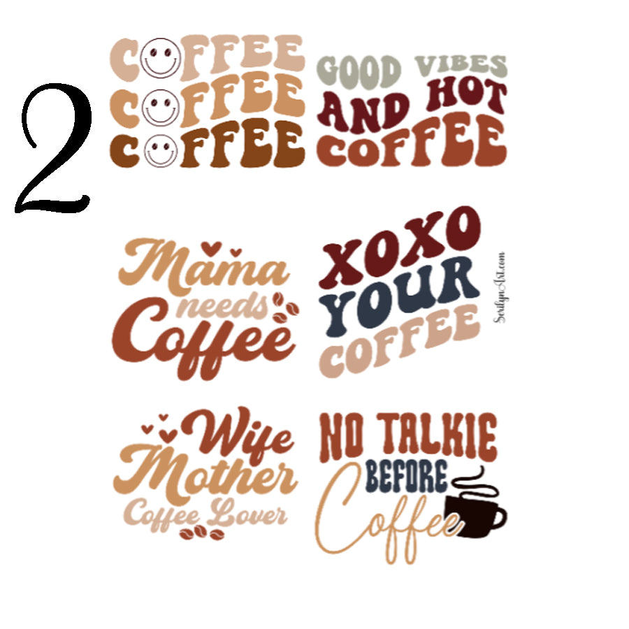 Coffee Quotes Sticker Sheet