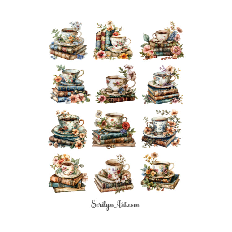 Coffee and Books Sticker Sheet