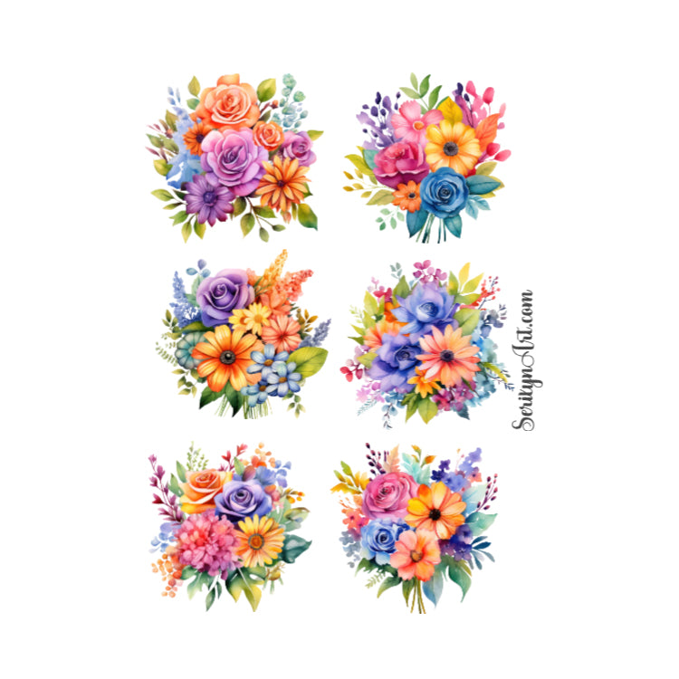 Colorful Spring Florals Sticker Sheet