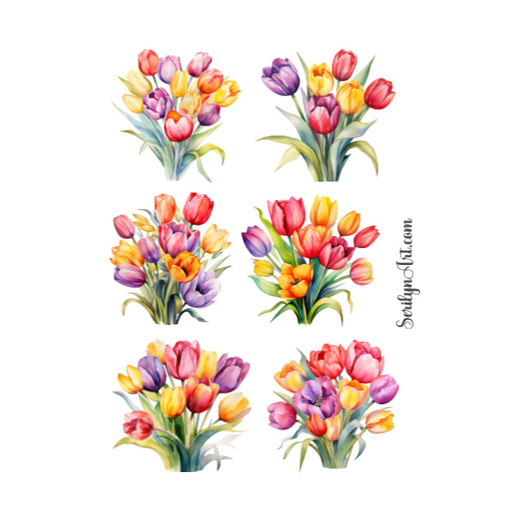 Colorful Tulips Sticker Sheet