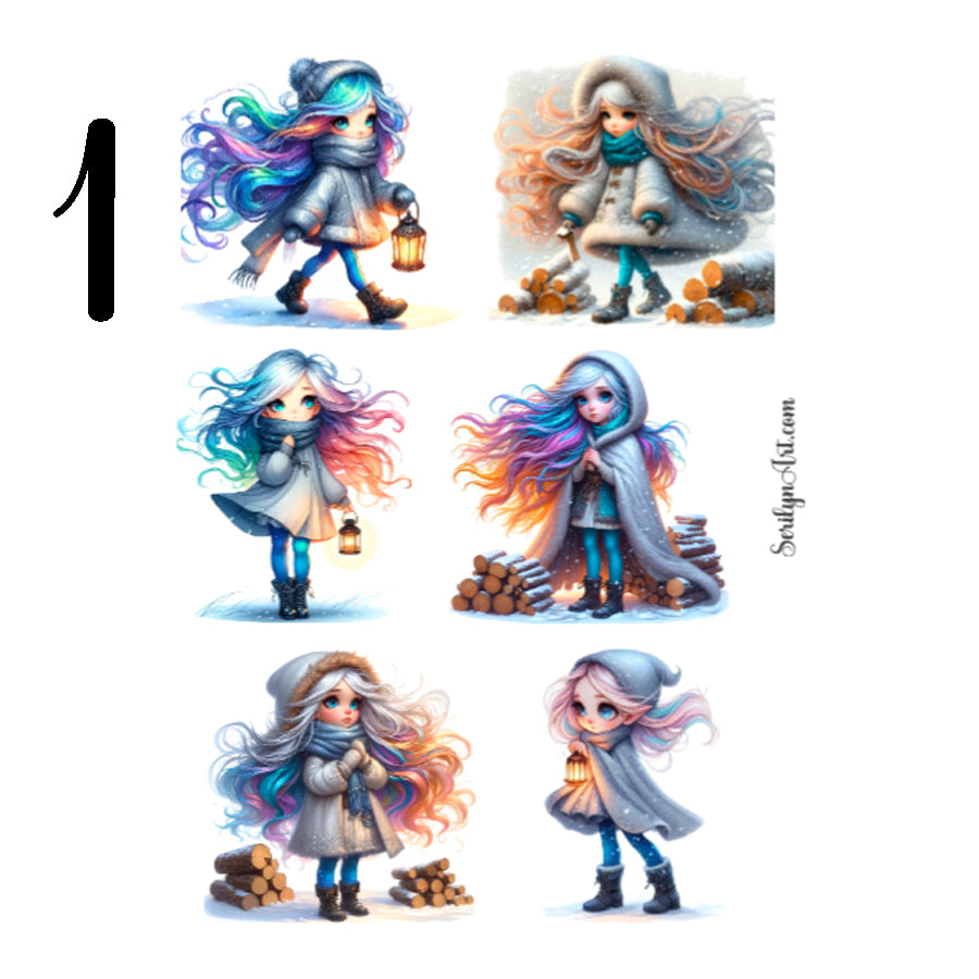 Cool Winter Girl Sticker Sheet