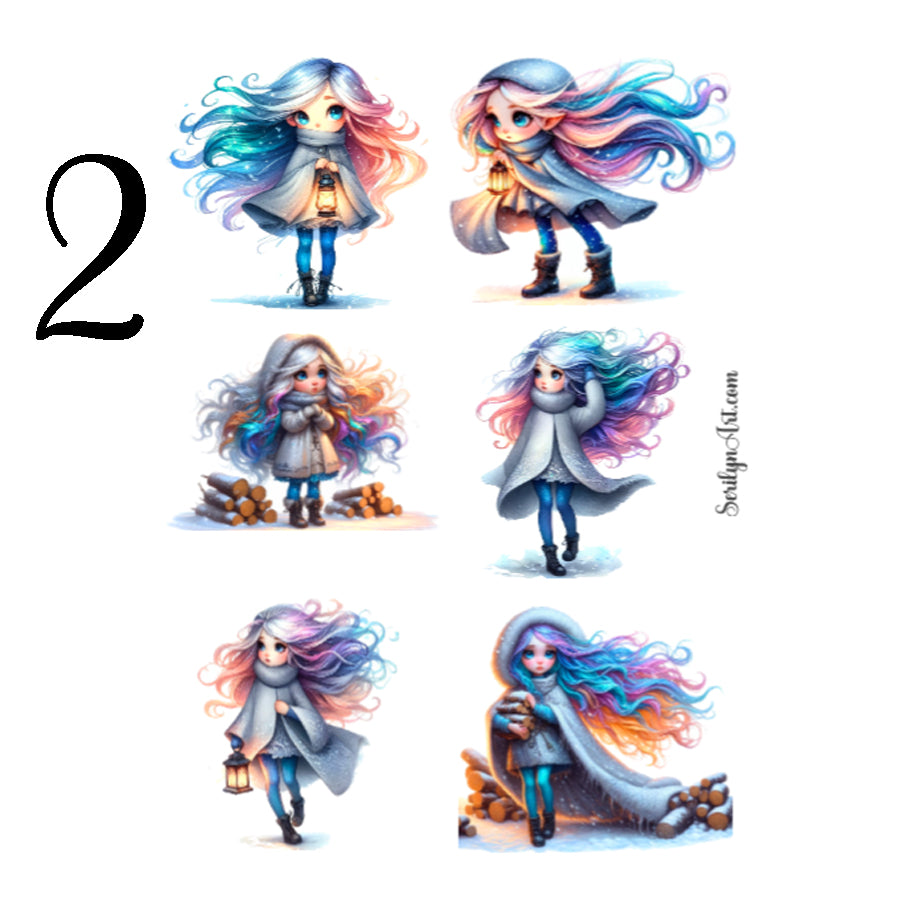 Cool Winter Girl Sticker Sheet
