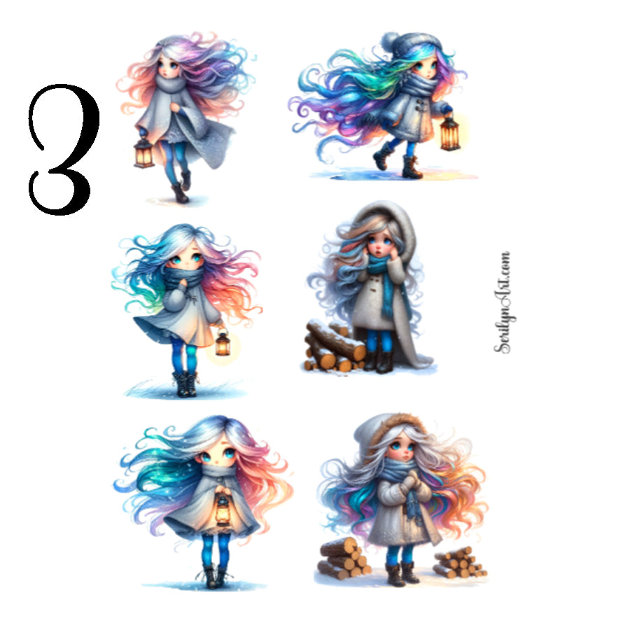 Cool Winter Girl Sticker Sheet