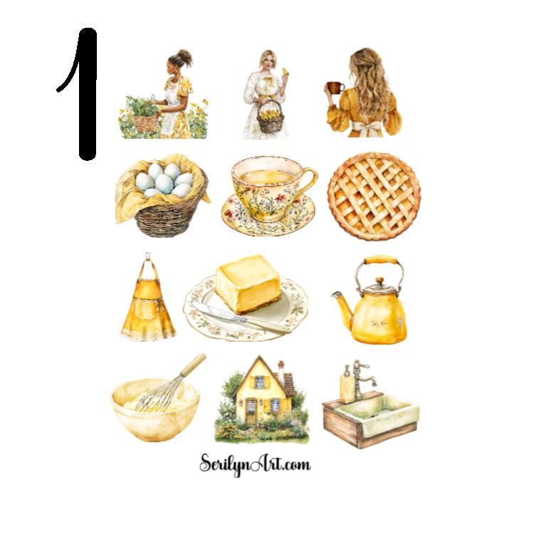 Cottage Kitchen Sticker Sheet
