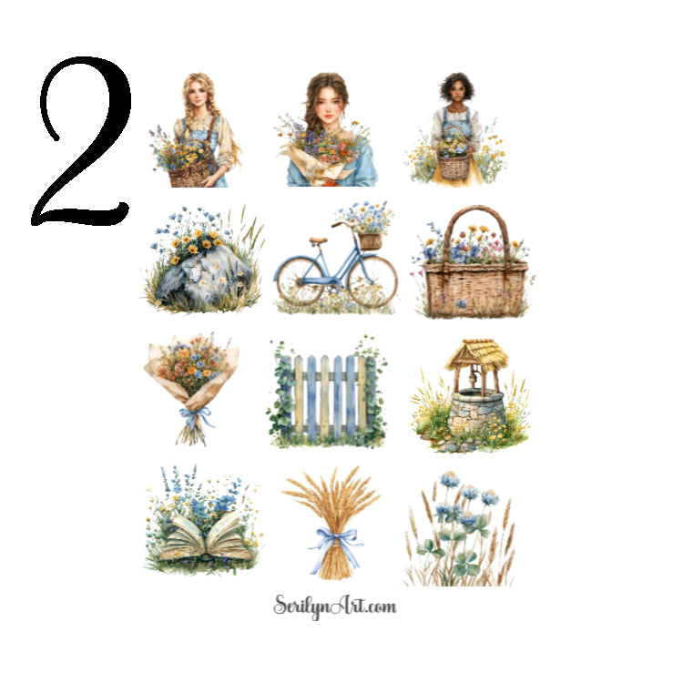 Cottagecore Field of Dreams Sticker Sheet