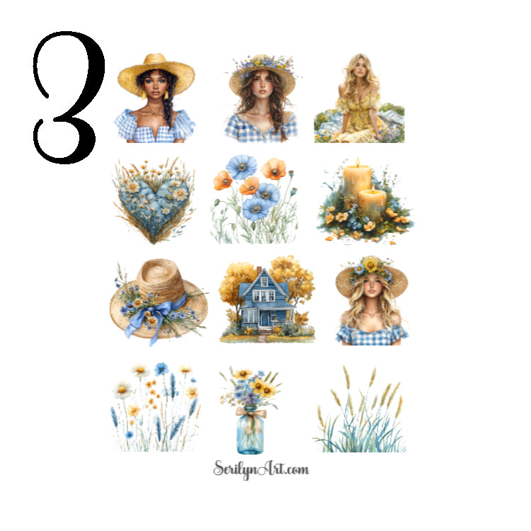 Cottagecore Field of Dreams Sticker Sheet