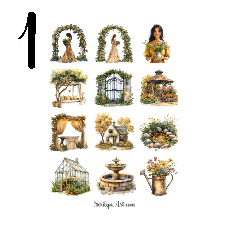 Cottagecore Garden Bliss Sticker Sheet