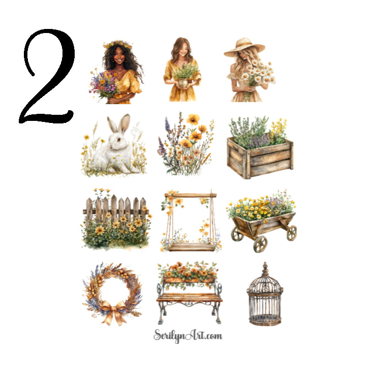 Cottagecore Garden Bliss Sticker Sheet