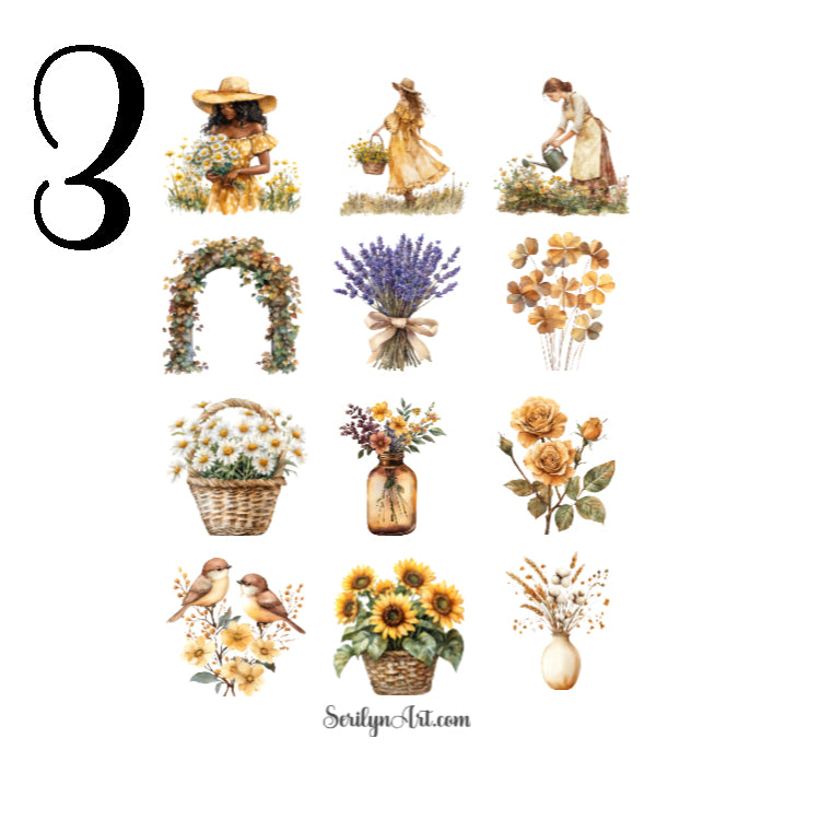 Cottagecore Garden Bliss Sticker Sheet