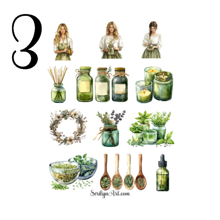 Cottagecore Herbal Apothecary Sticker Sheet