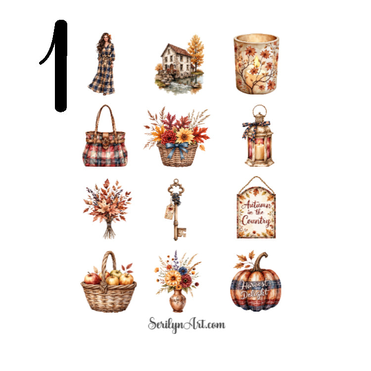 Country Autumn Sticker Sheet