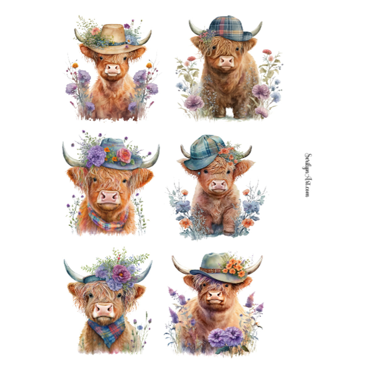 Cows in Hats Sticker Sheet
