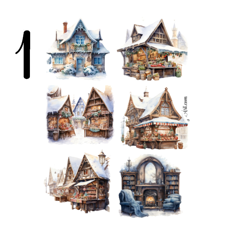 Cozy Winter Scenes Sticker Sheet