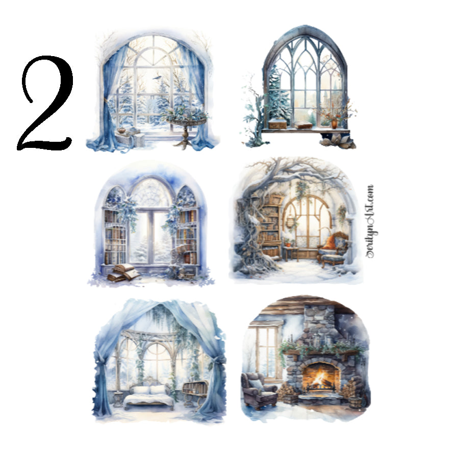 Cozy Winter Scenes Sticker Sheet