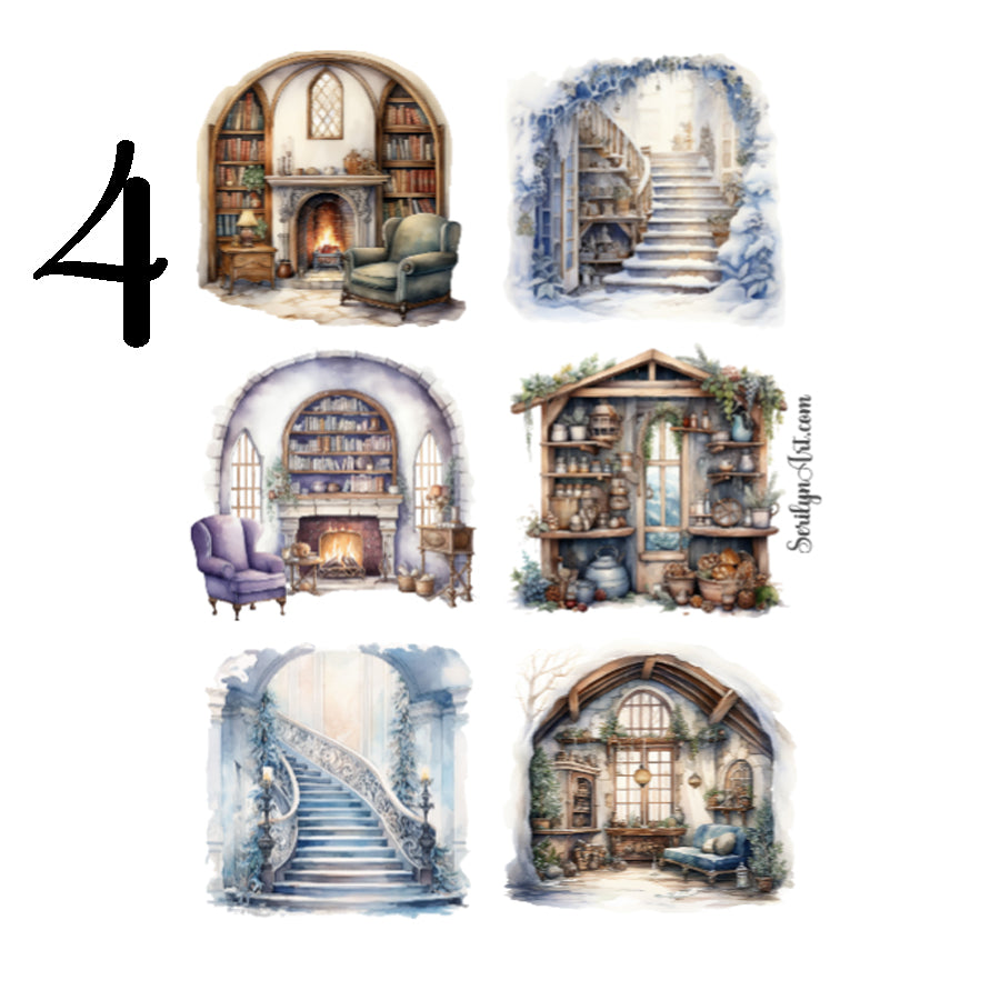 Cozy Winter Scenes Sticker Sheet