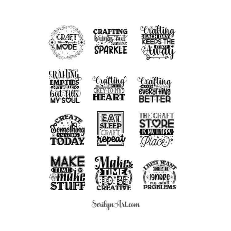 Crafting Quotes Sticker Sheet