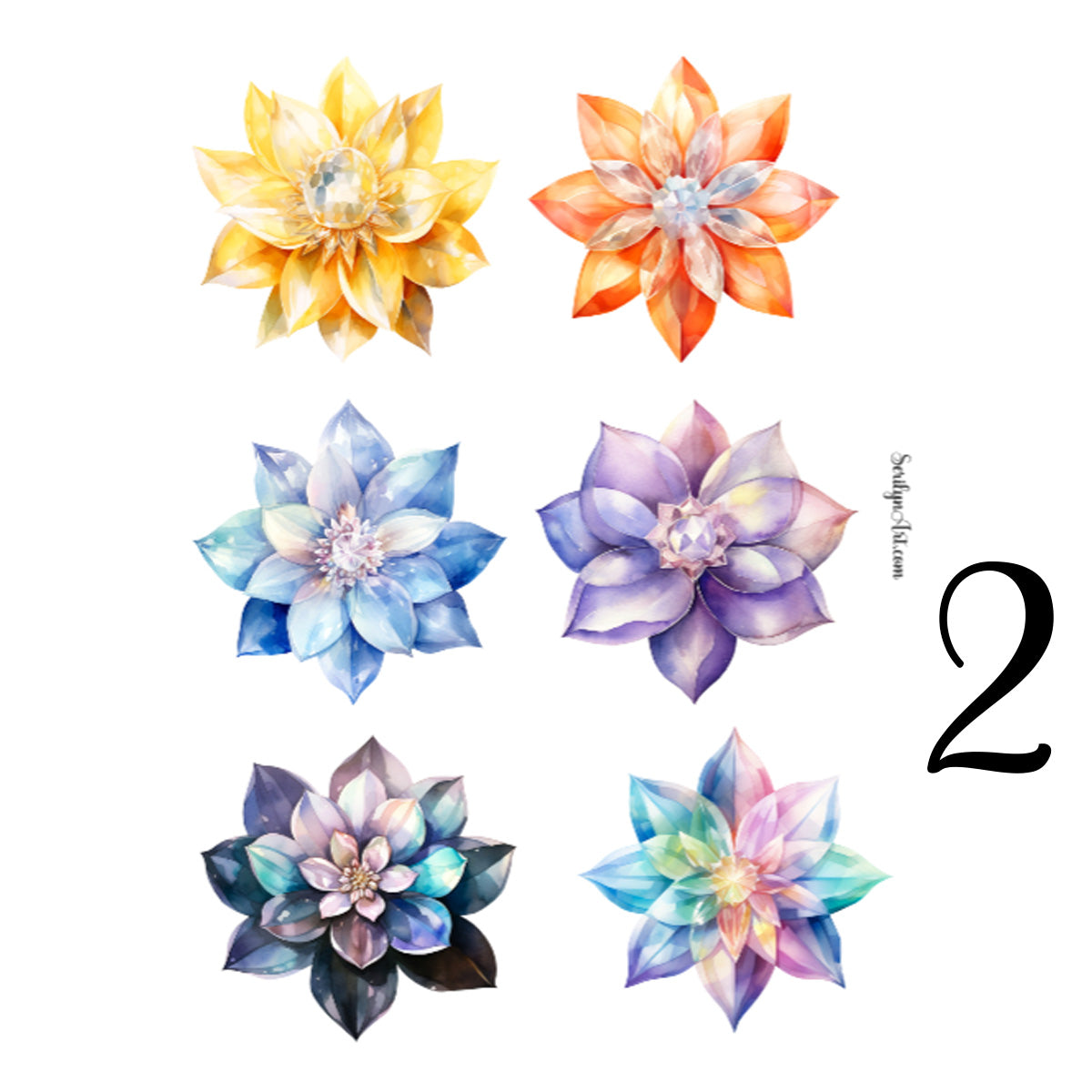 Crystal Flowers Sticker Sheet