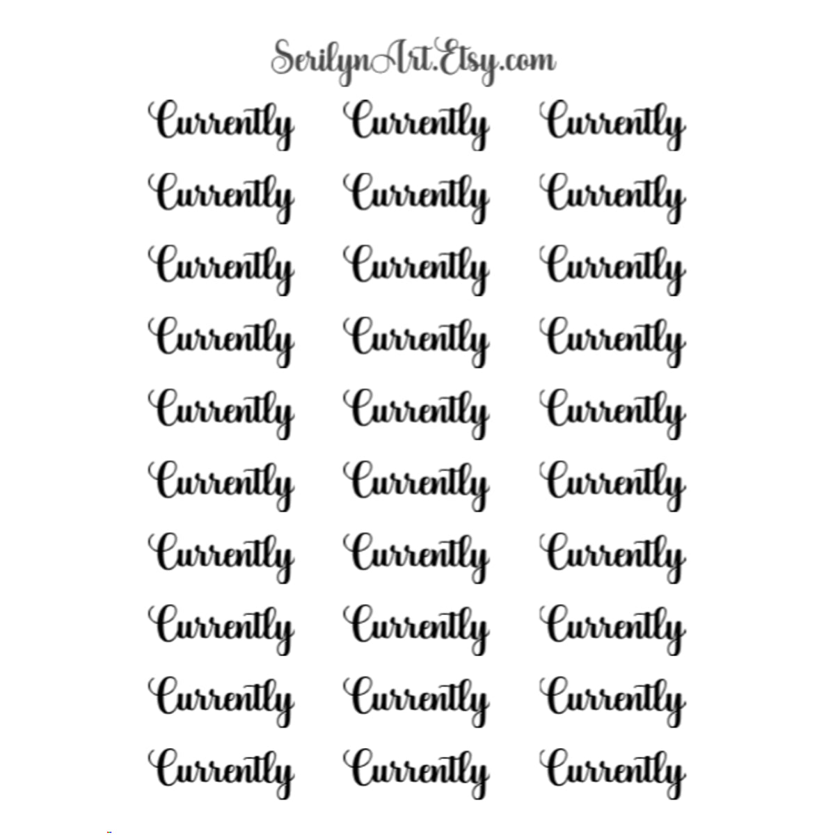 Currently Functional Sticker Sheet