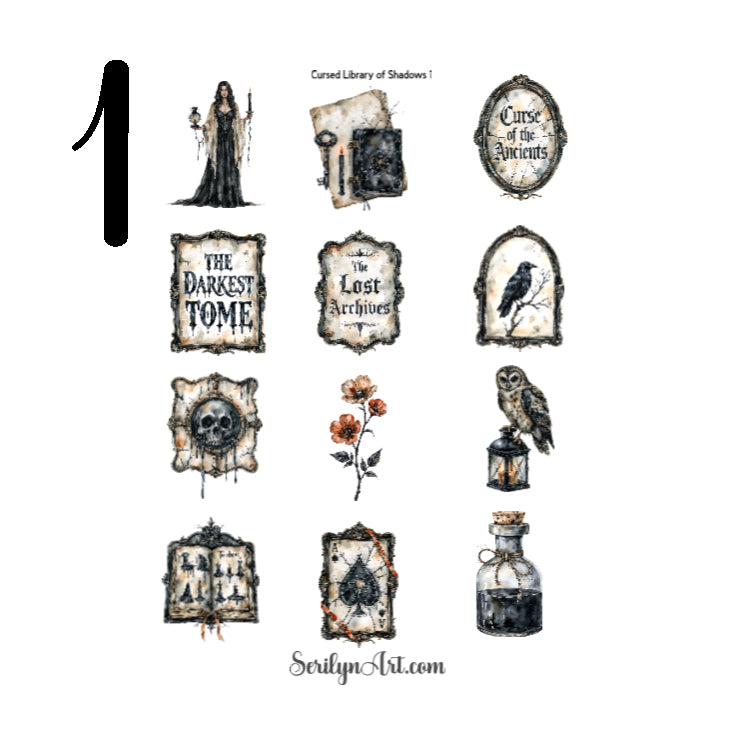 Cursed Library of Shadows Sticker Sheet