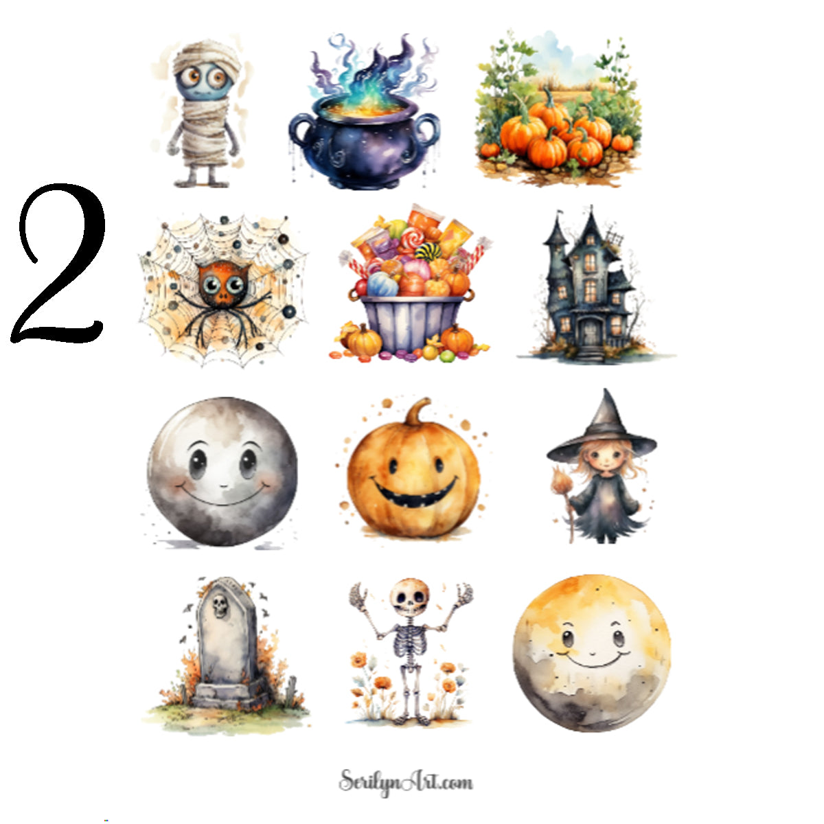 Cute Cartoon Halloween Sticker Sheet