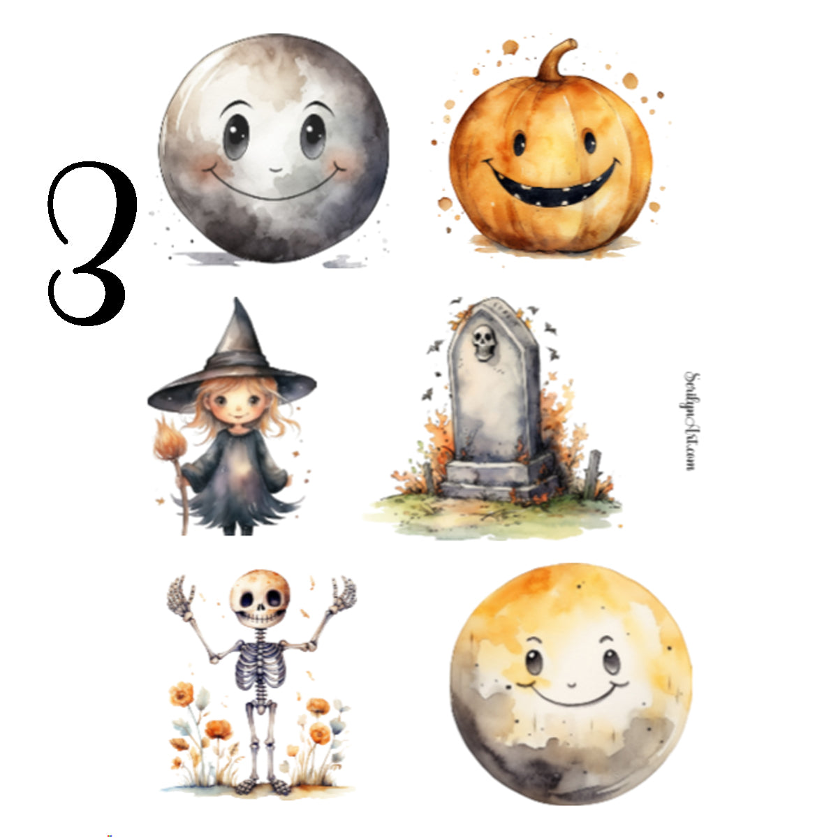 Cute Cartoon Halloween Sticker Sheet