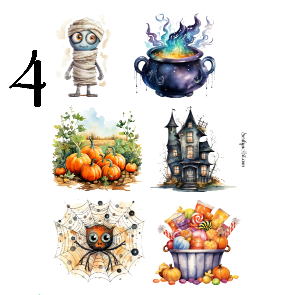 Cute Cartoon Halloween Sticker Sheet