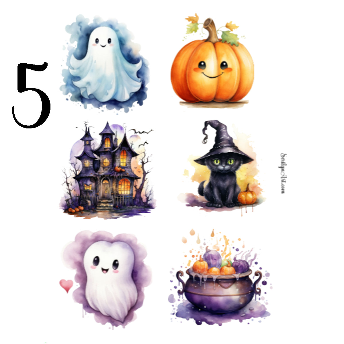 Cute Cartoon Halloween Sticker Sheet