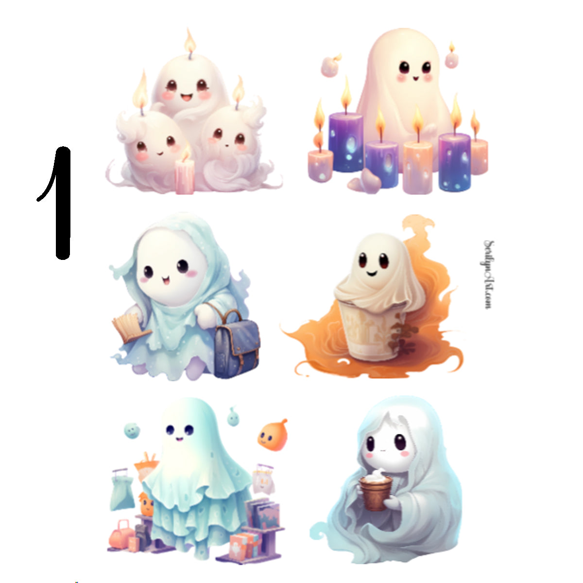 Cute Ghosts Sticker Sheet