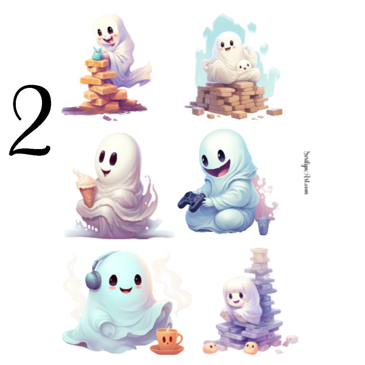 Cute Ghosts Sticker Sheet