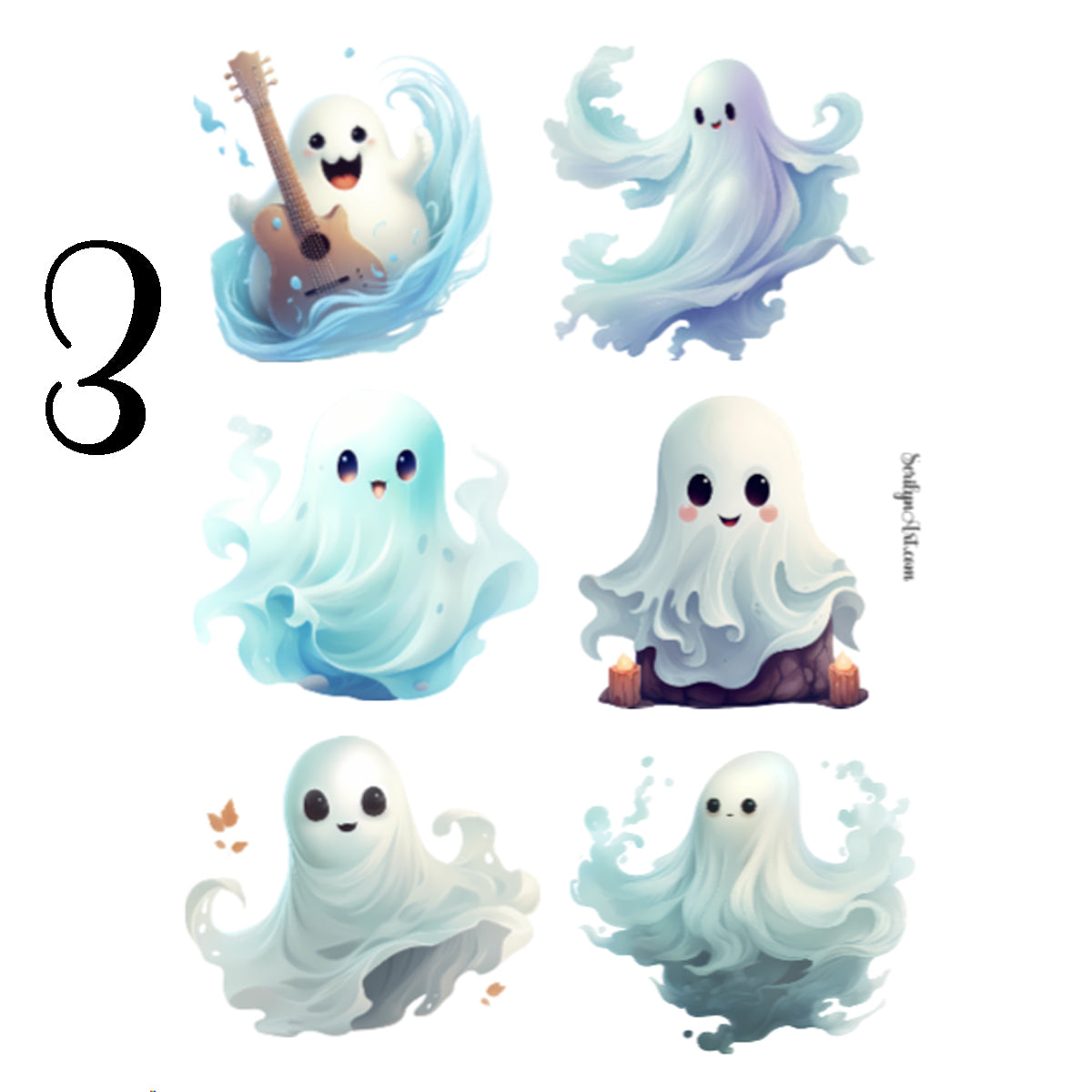 Cute Ghosts Sticker Sheet