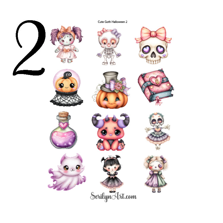Cute Goth Halloween Sticker Sheet