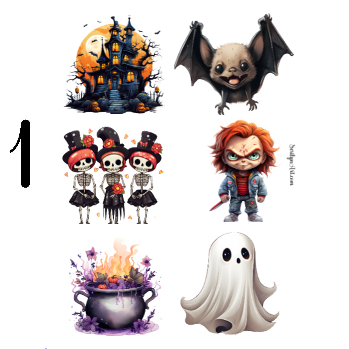 Cute Halloween Monsters Sticker Sheet