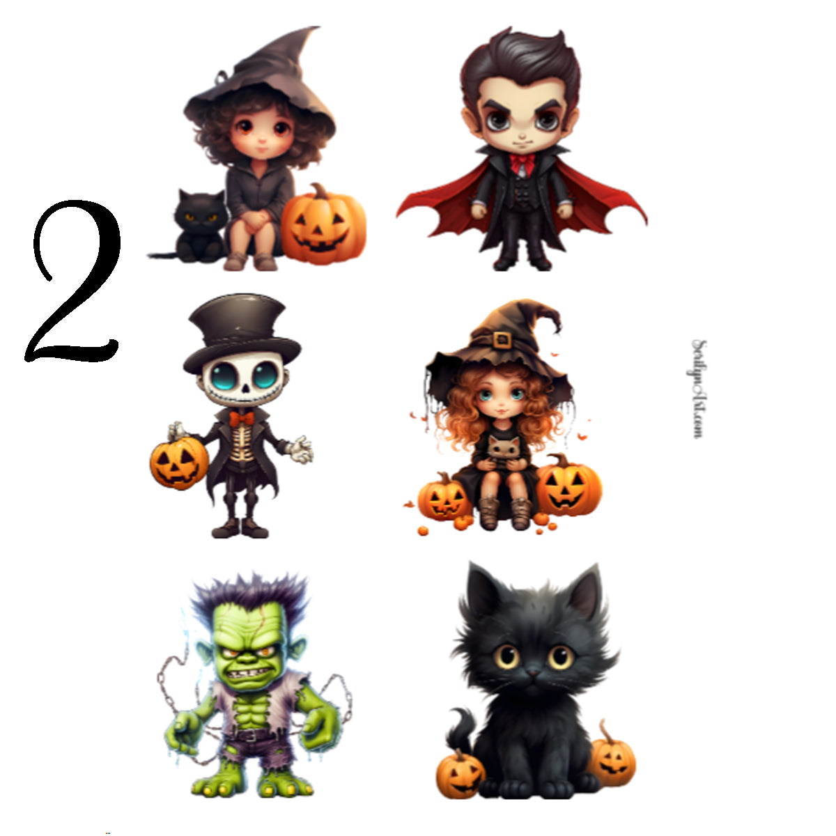 Cute Halloween Monsters Sticker Sheet
