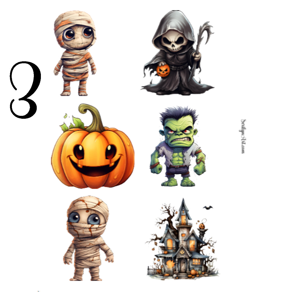 Cute Halloween Monsters Sticker Sheet