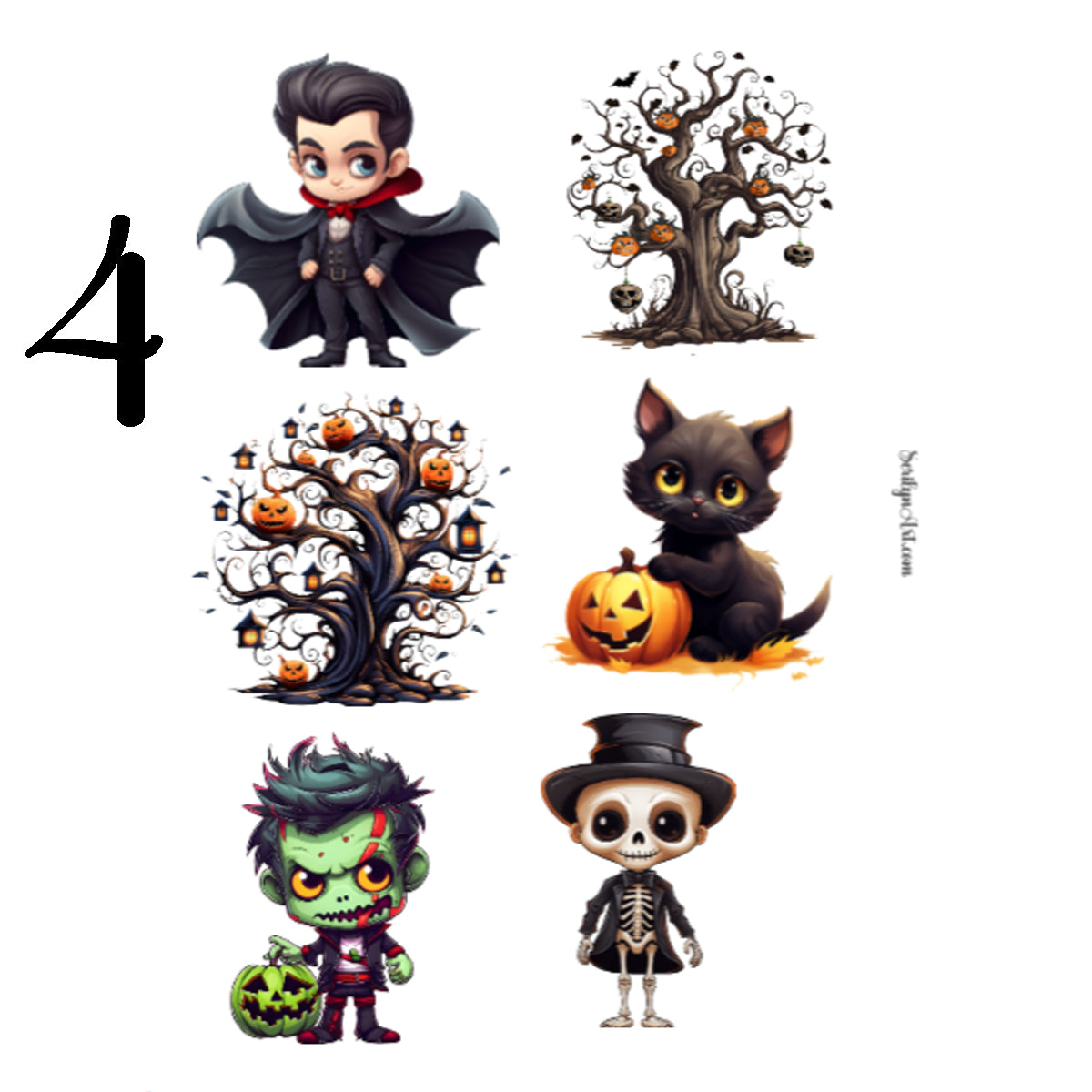 Cute Halloween Monsters Sticker Sheet