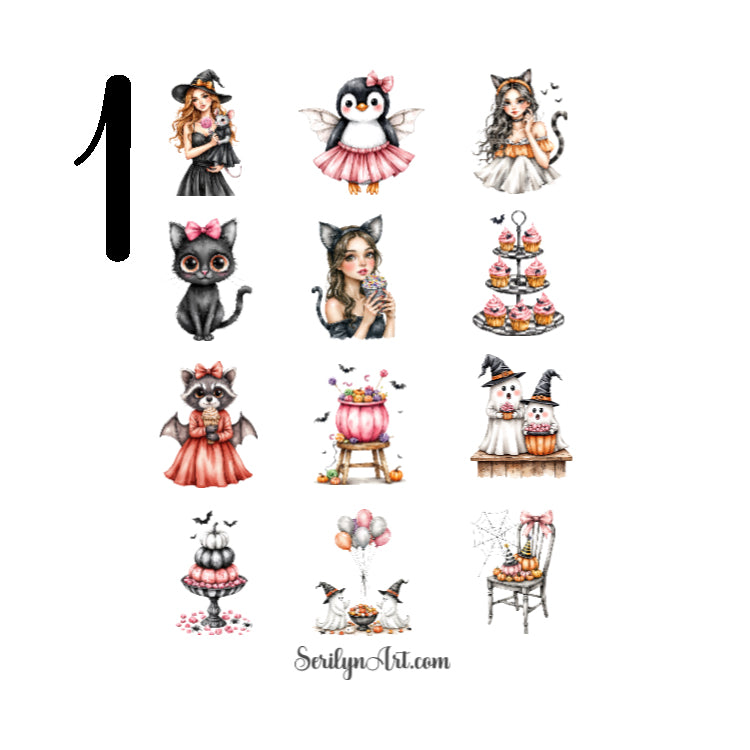 Cute Halloween Story Sticker Sheet