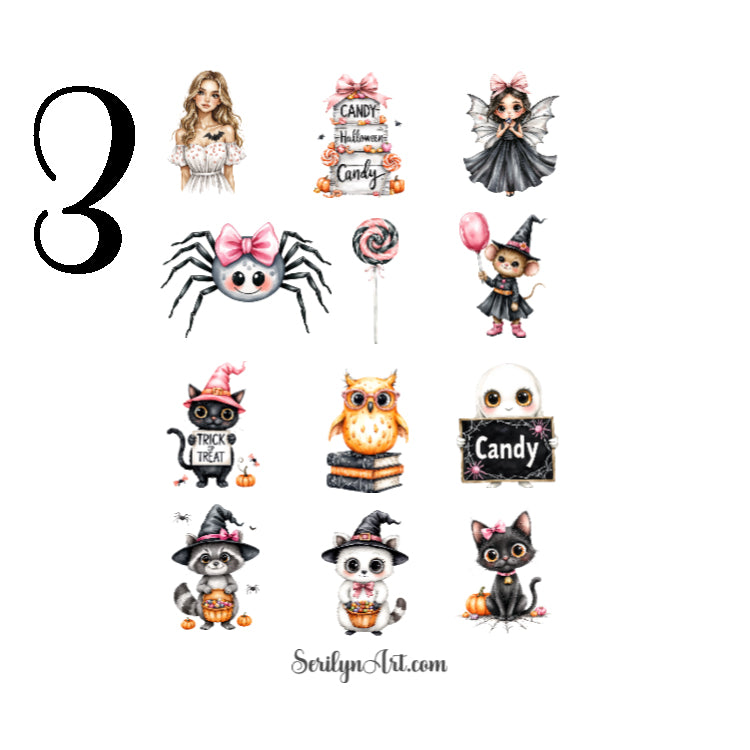 Cute Halloween Story Sticker Sheet