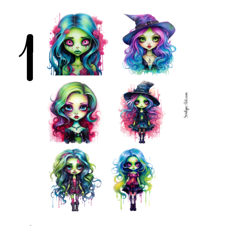 Cute Neon Halloween Sticker Sheet