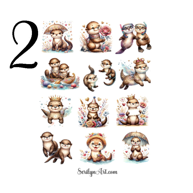 Cute Otters Sticker Sheet