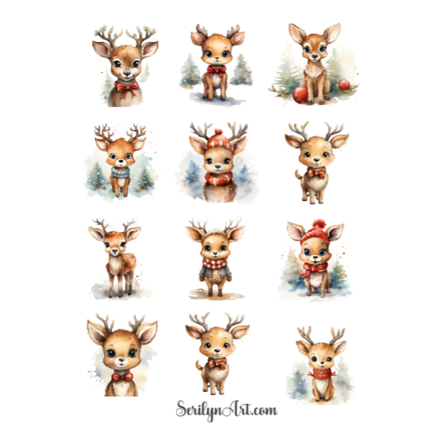 Cute Reindeer Sticker Sheet