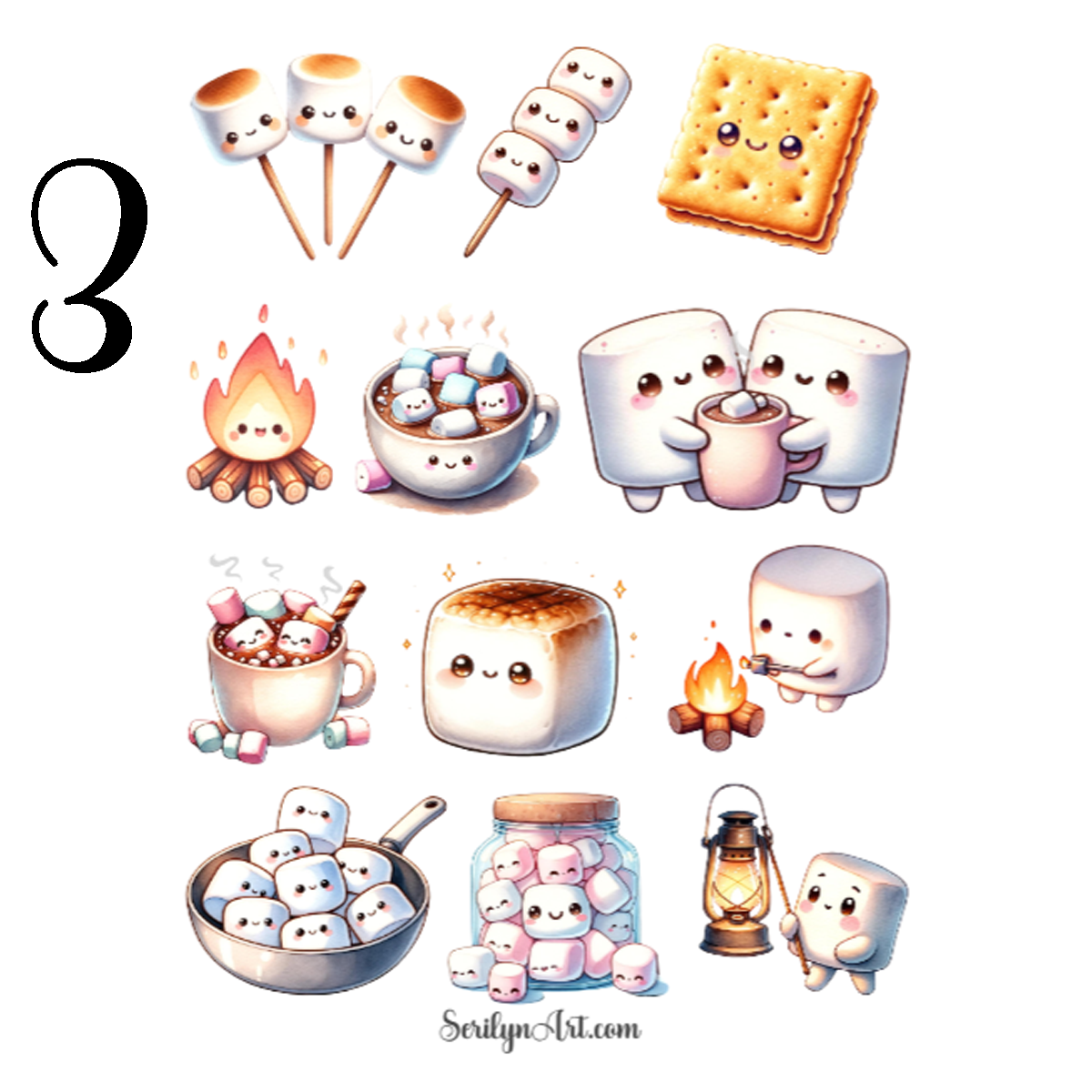 Cute Smores Sticker Sheet