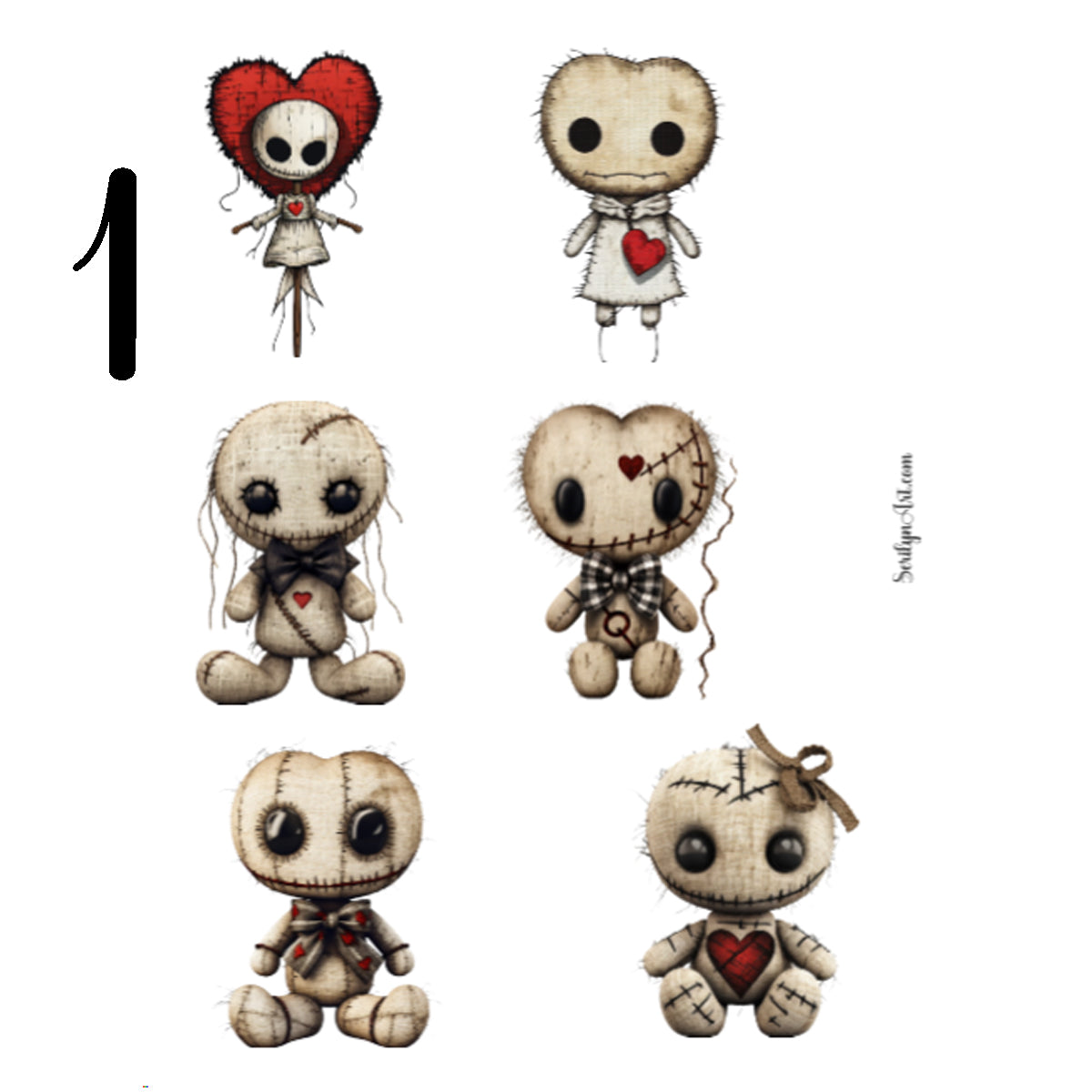 Cute Voodoo Dolls Sticker Sheet