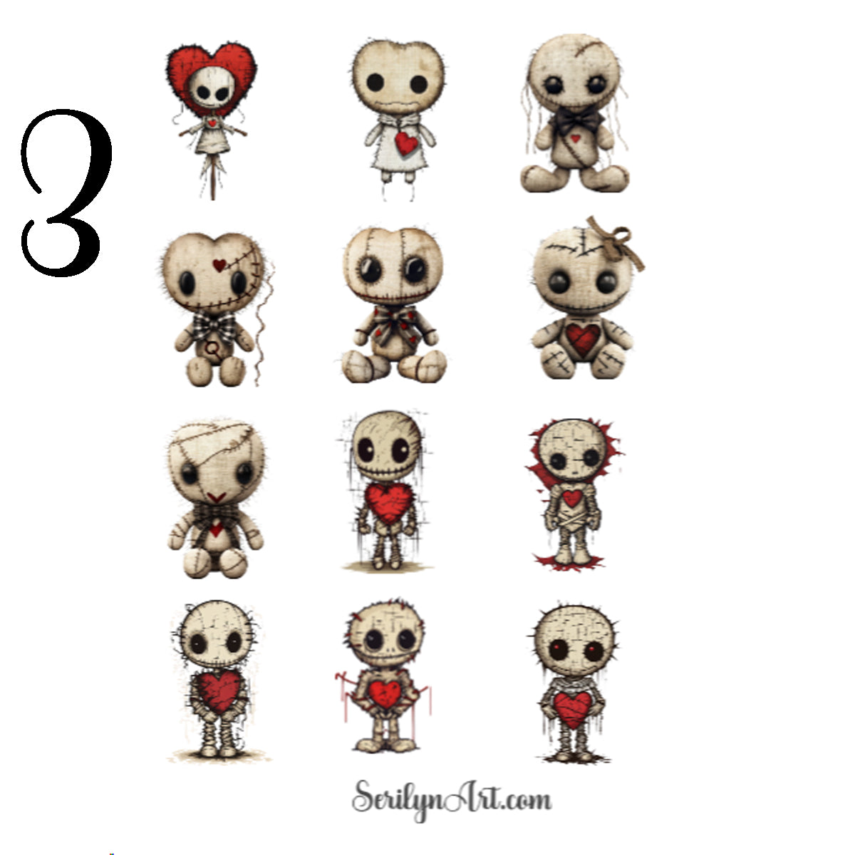 Cute Voodoo Dolls Sticker Sheet