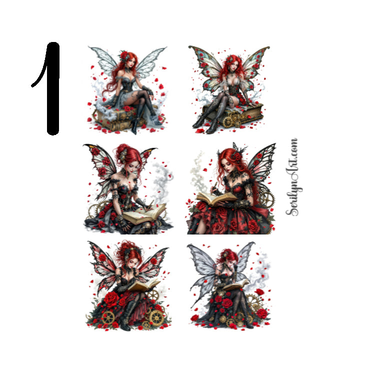 Dark Fairy Steampunk Sticker Sheet