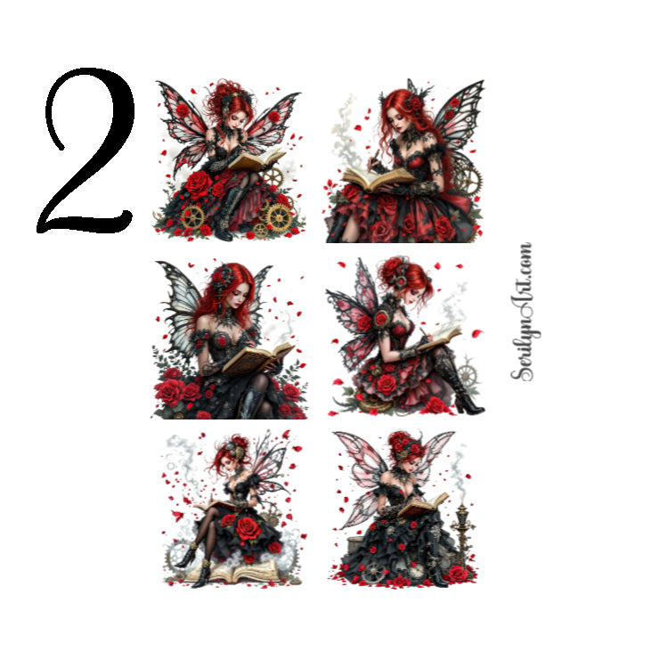 Dark Fairy Steampunk Sticker Sheet